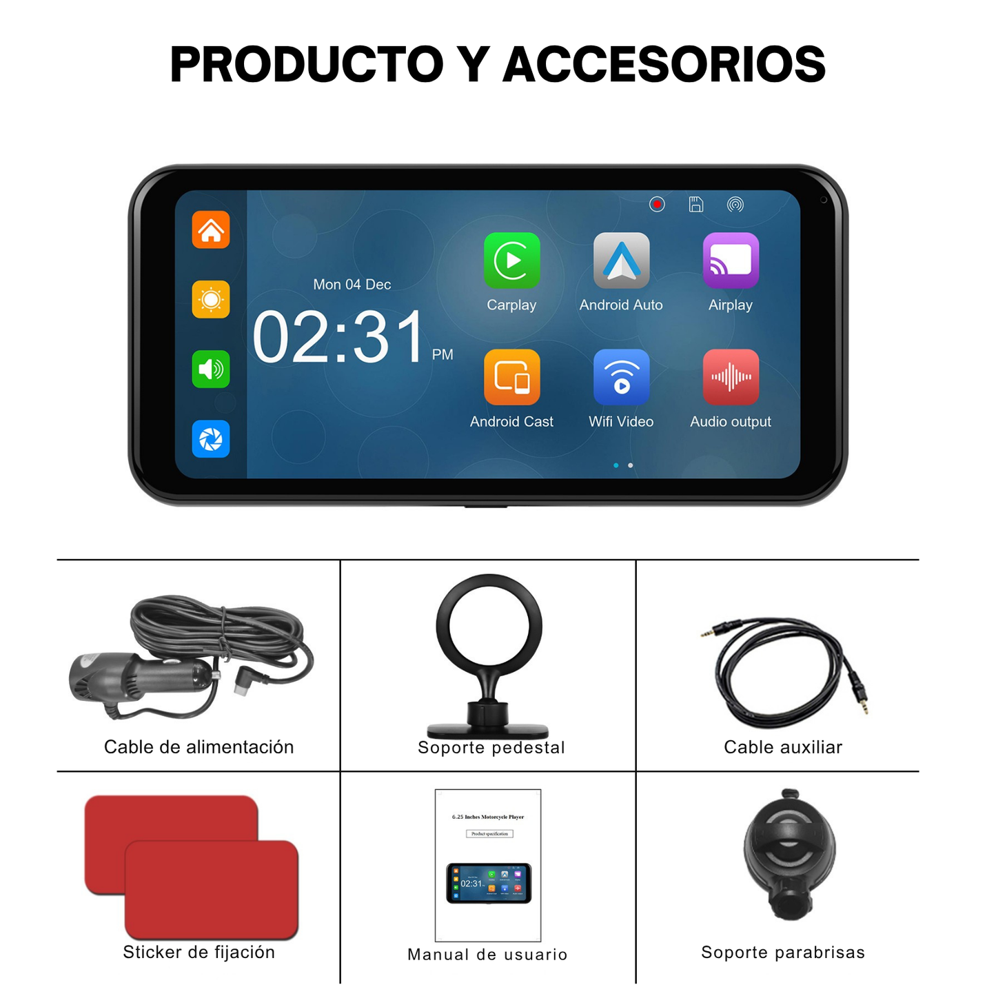 🚗 Pantalla CarPlay de 6.25 pulgadas (C625) | Universal