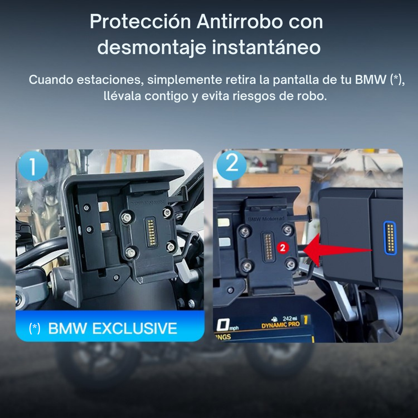 🏍️ Pantalla CarPlay de 6 pulgadas (DB601) | Portátil | exclusivo Moto BMW