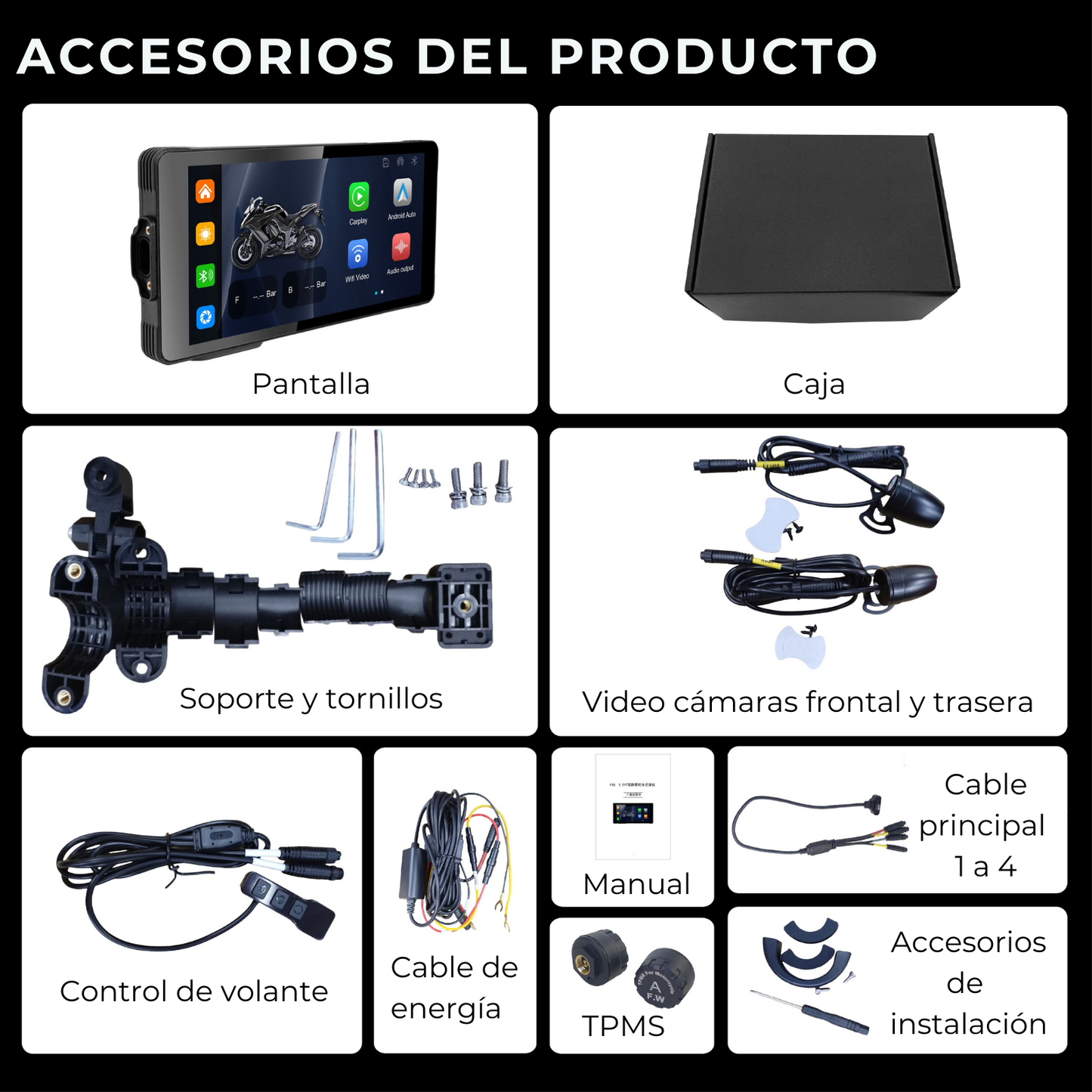 🏍️ Pantalla CarPlay de 5.5 pulgadas  (F85) | Universal