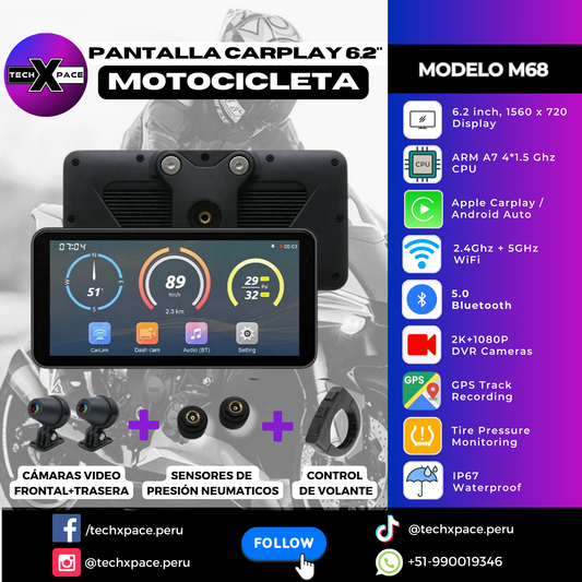 Pantalla CarPlay 6.25” M68