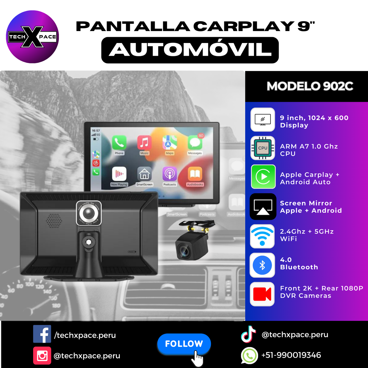 Pantalla CarPlay 9” 902CA21