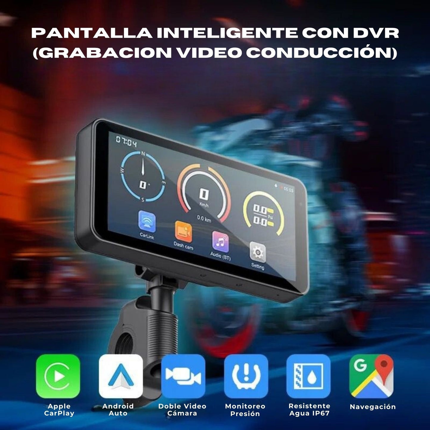 🏍️ Pantalla CarPlay de 6.2 pulgadas (F89) | Universal
