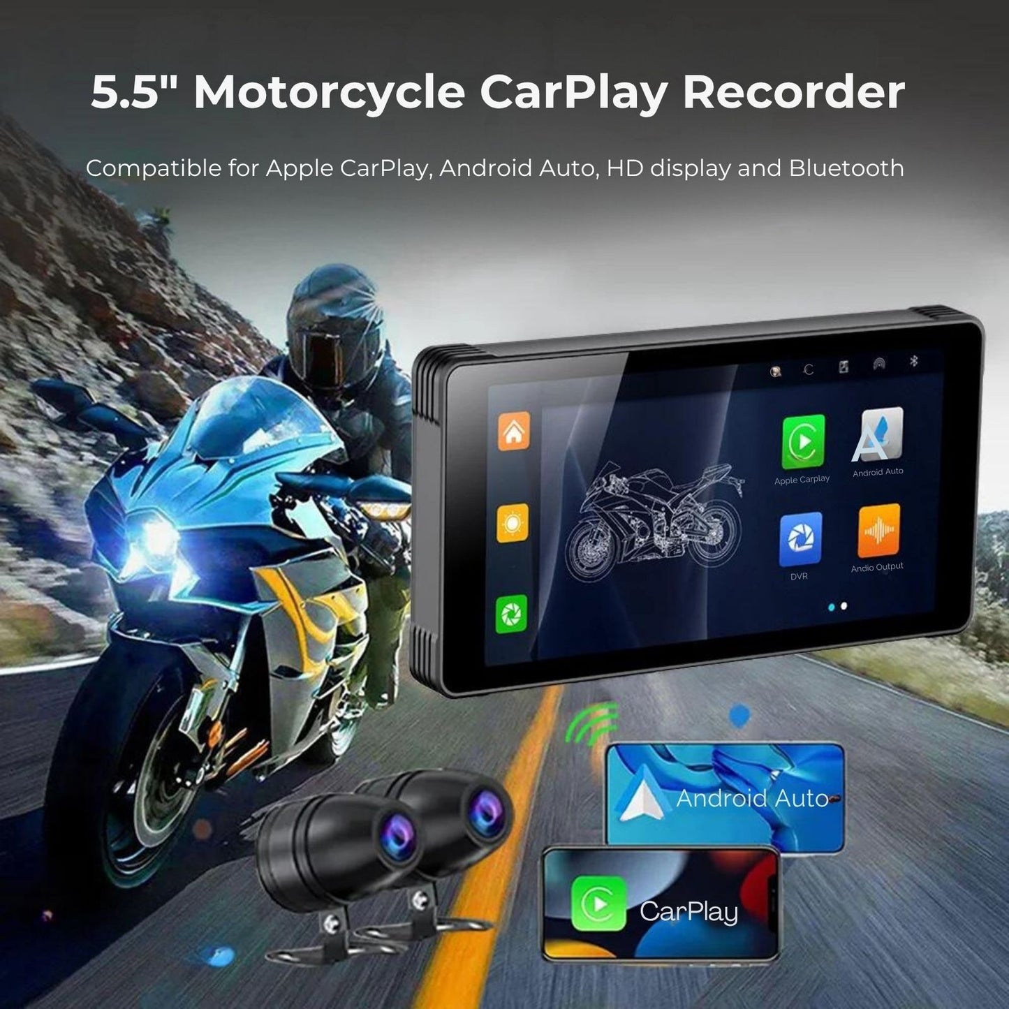 🏍️ Pantalla CarPlay de 5.5 pulgadas (A3501) | Universal
