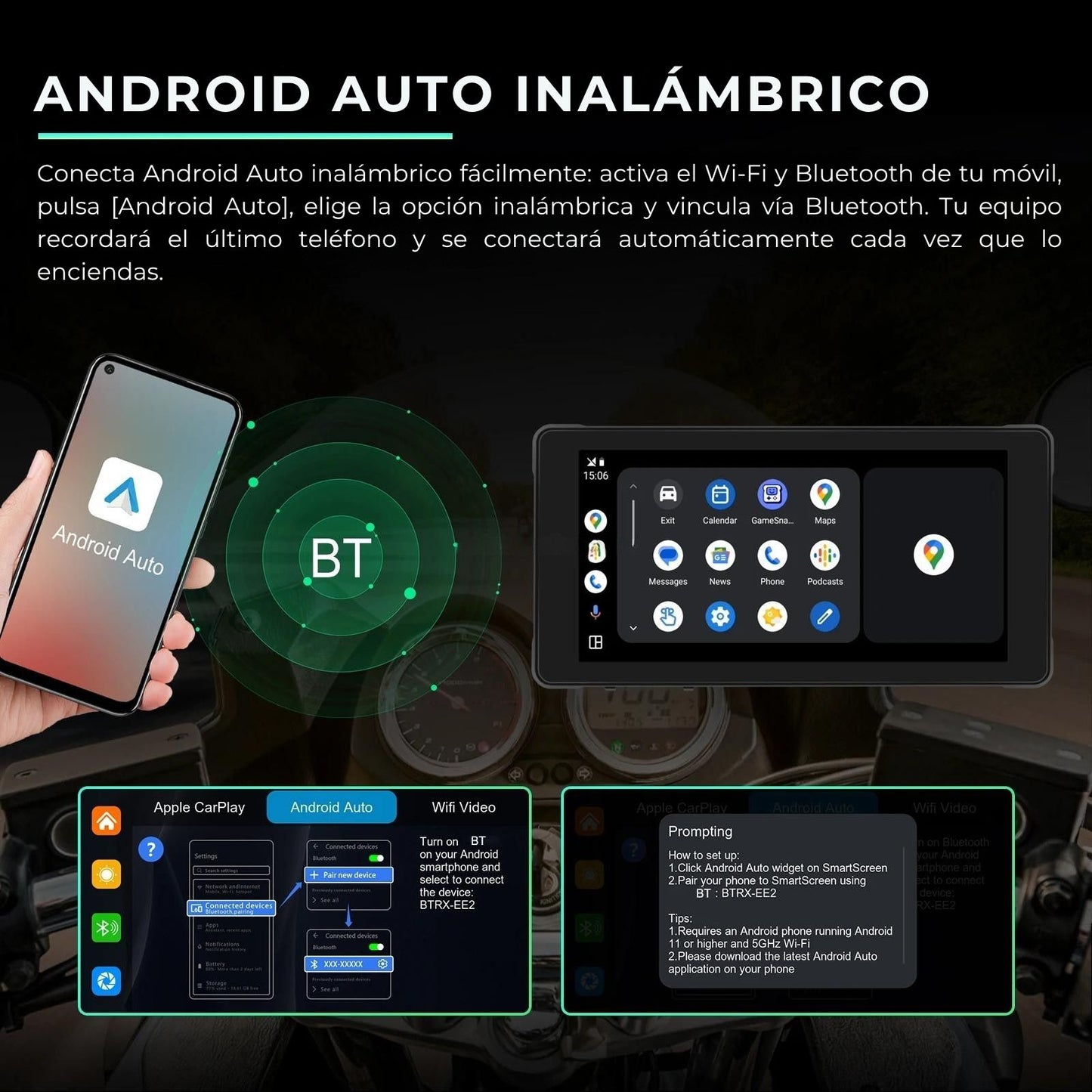 🏍️ Pantalla CarPlay de 5.5 pulgadas (A3501) | Universal