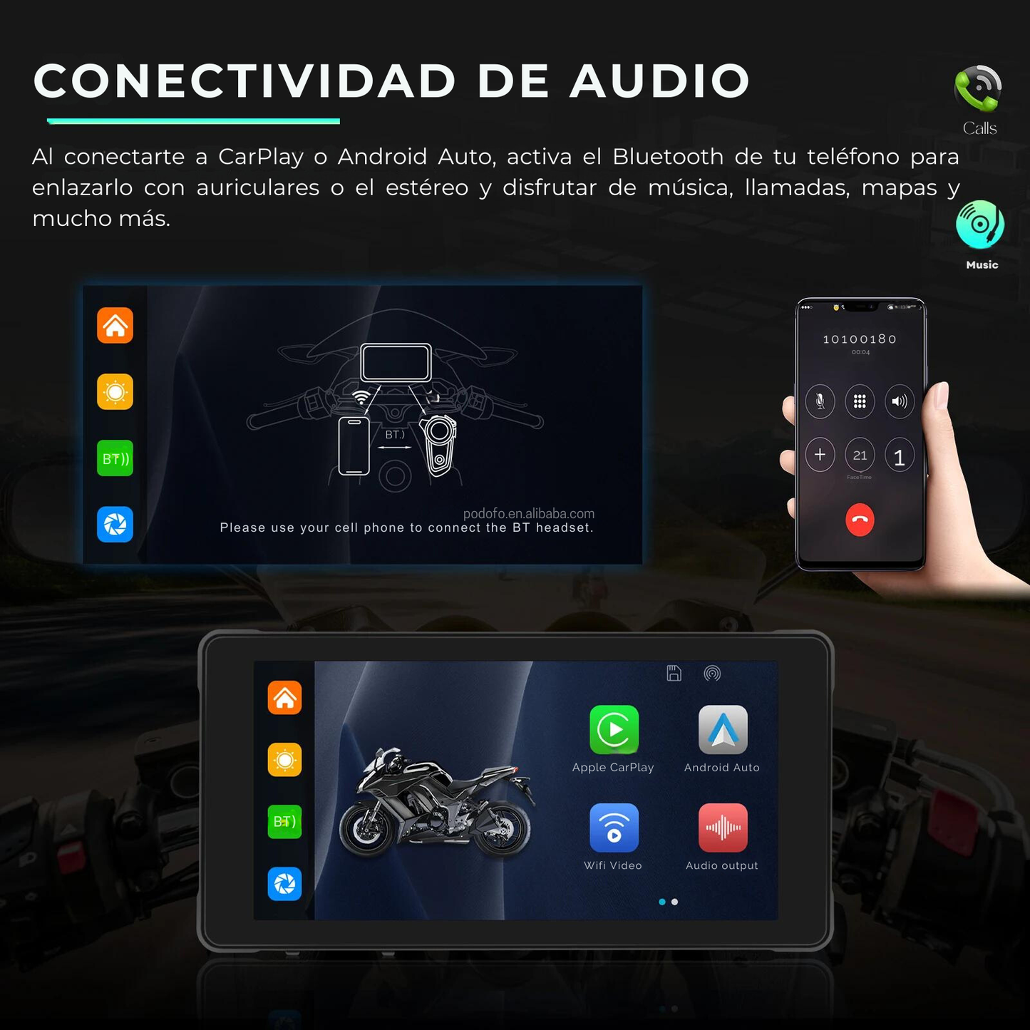 🏍️ Pantalla CarPlay de 5.5 pulgadas  (F85) | Universal