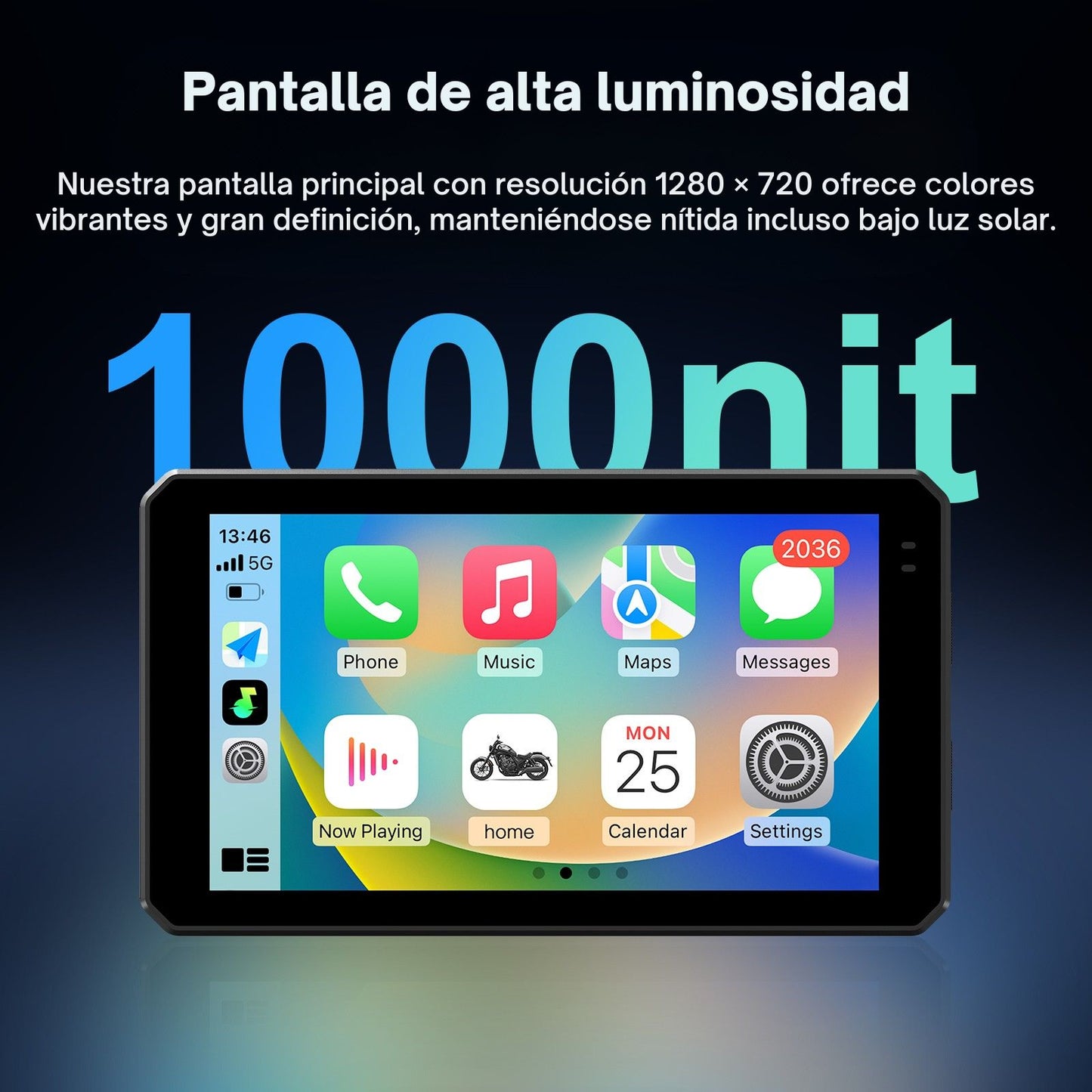 🏍️ Pantalla CarPlay de 6 pulgadas (DM601) Portátil | Universal
