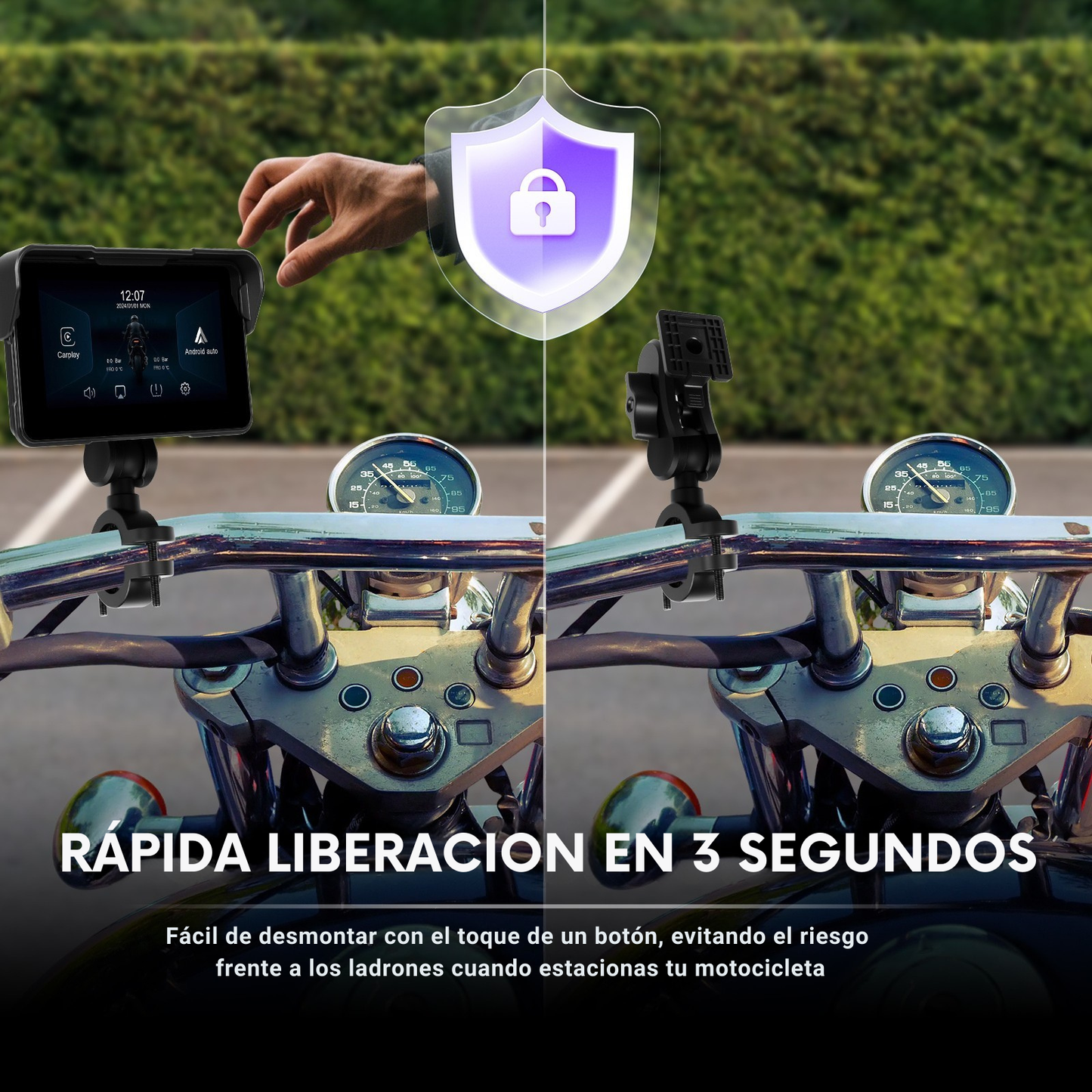 🏍️ Pantalla CarPlay de 5 pulgadas (A4203) | Portátil | Universal