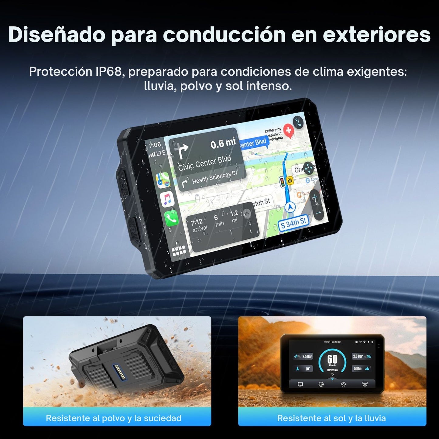🏍️ Pantalla CarPlay de 6 pulgadas (DM601) Portátil | Universal