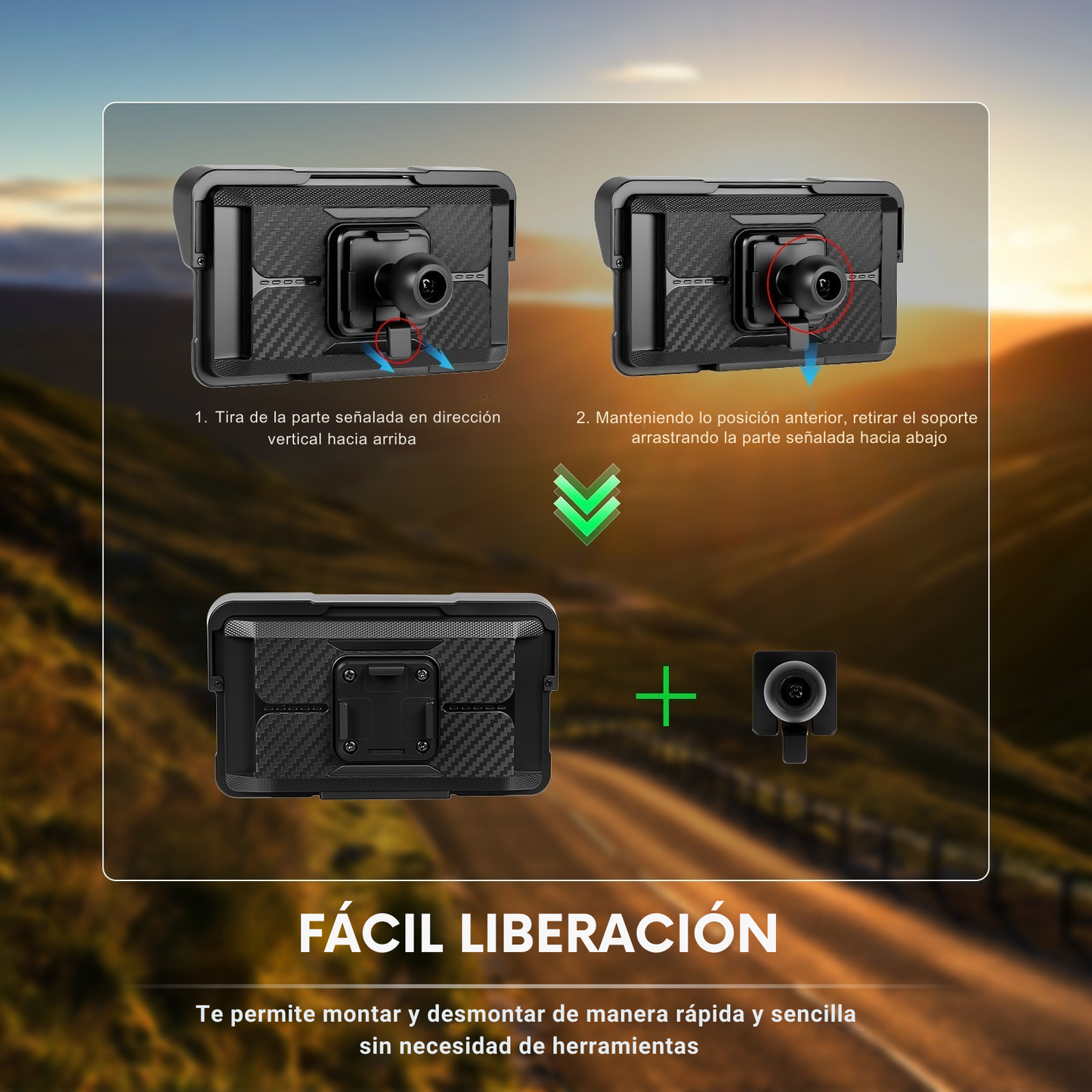 🏍️ Pantalla CarPlay de 5 pulgadas (A4203) | Portátil | Universal