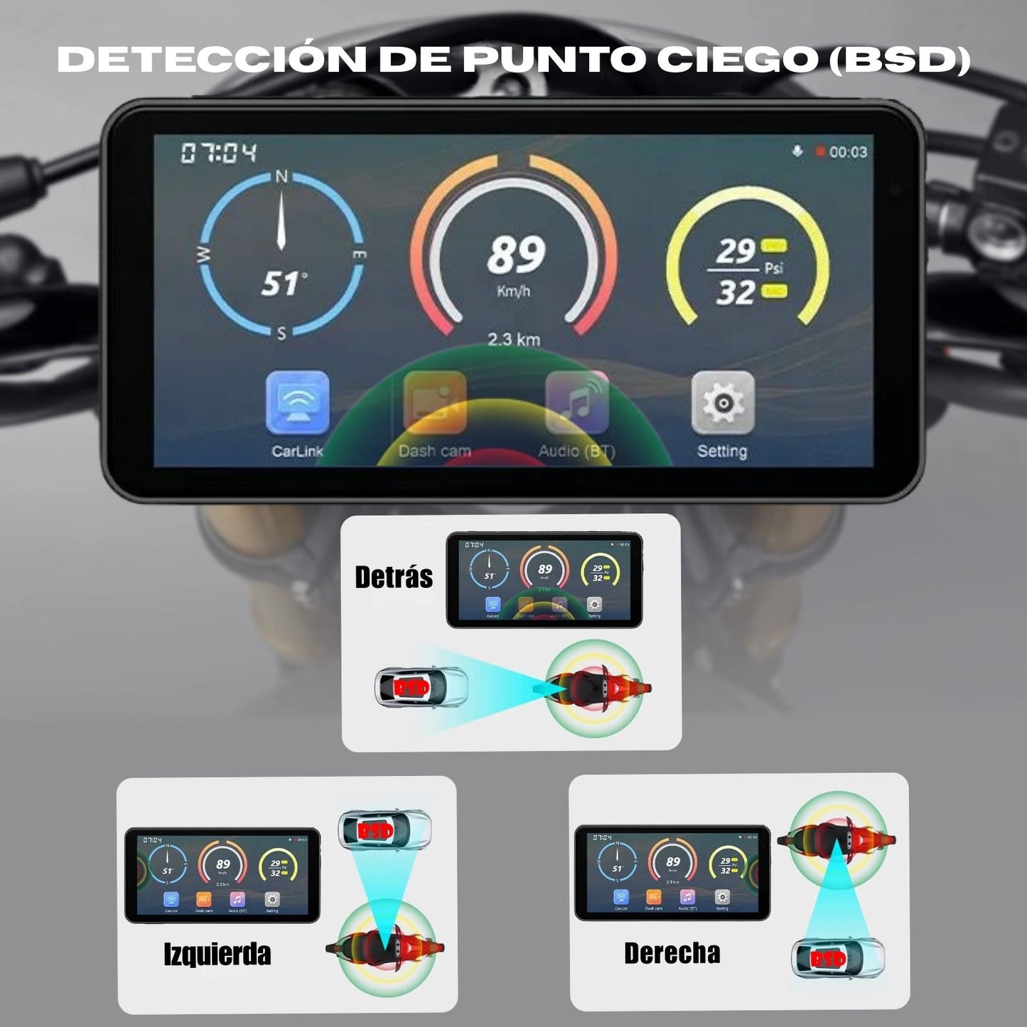 🏍️ Pantalla CarPlay de 6.2 pulgadas (F89) | Universal